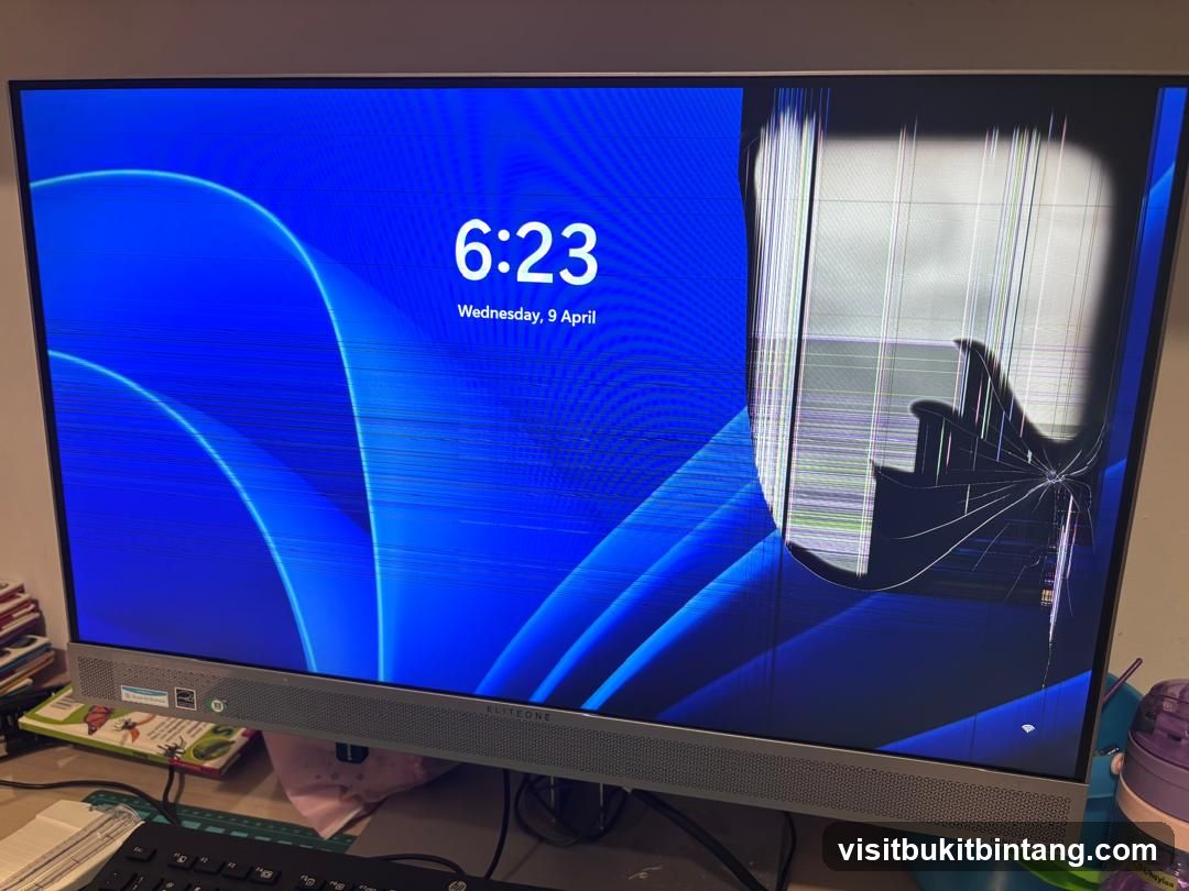 Damaged Computer Monitor