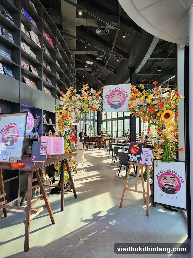 Restaurant Entrance with Floral Decorations