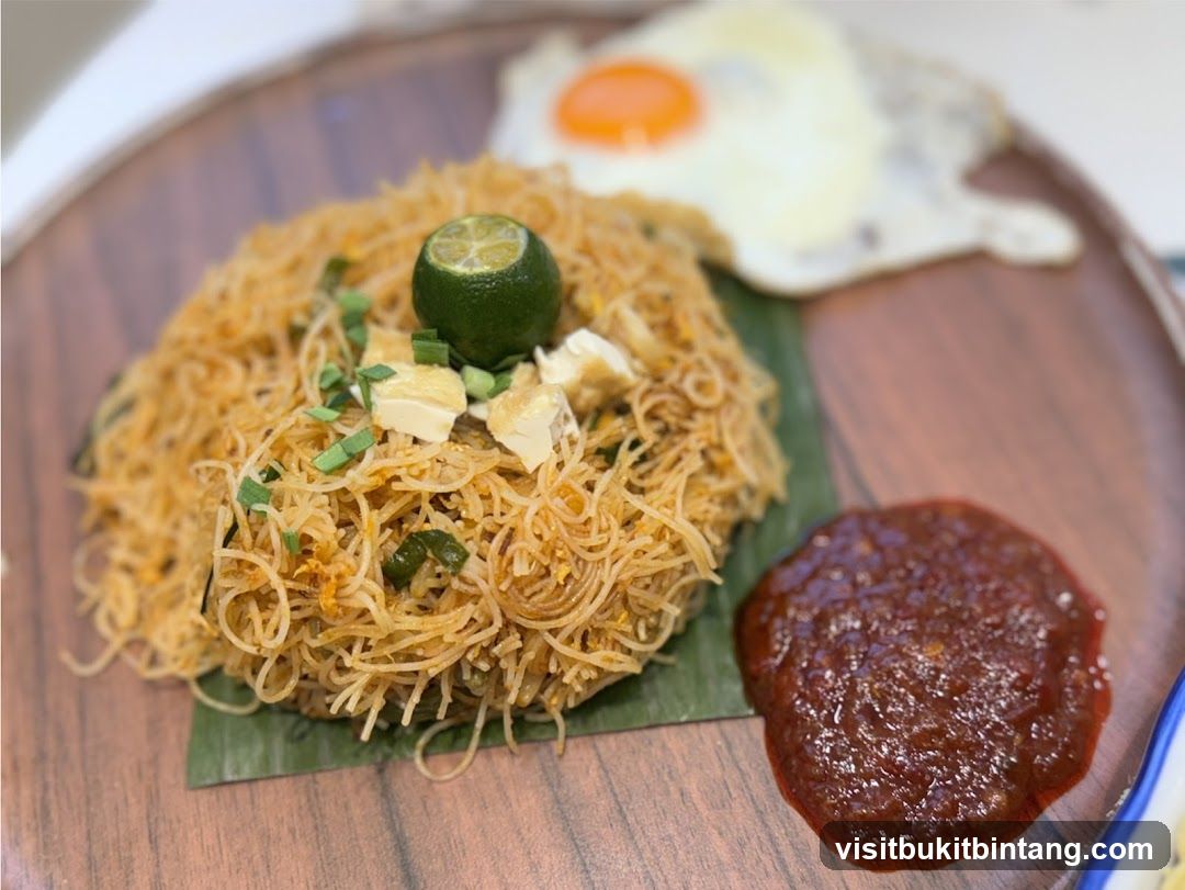 Fried Noodles with Fried Egg and Sambal