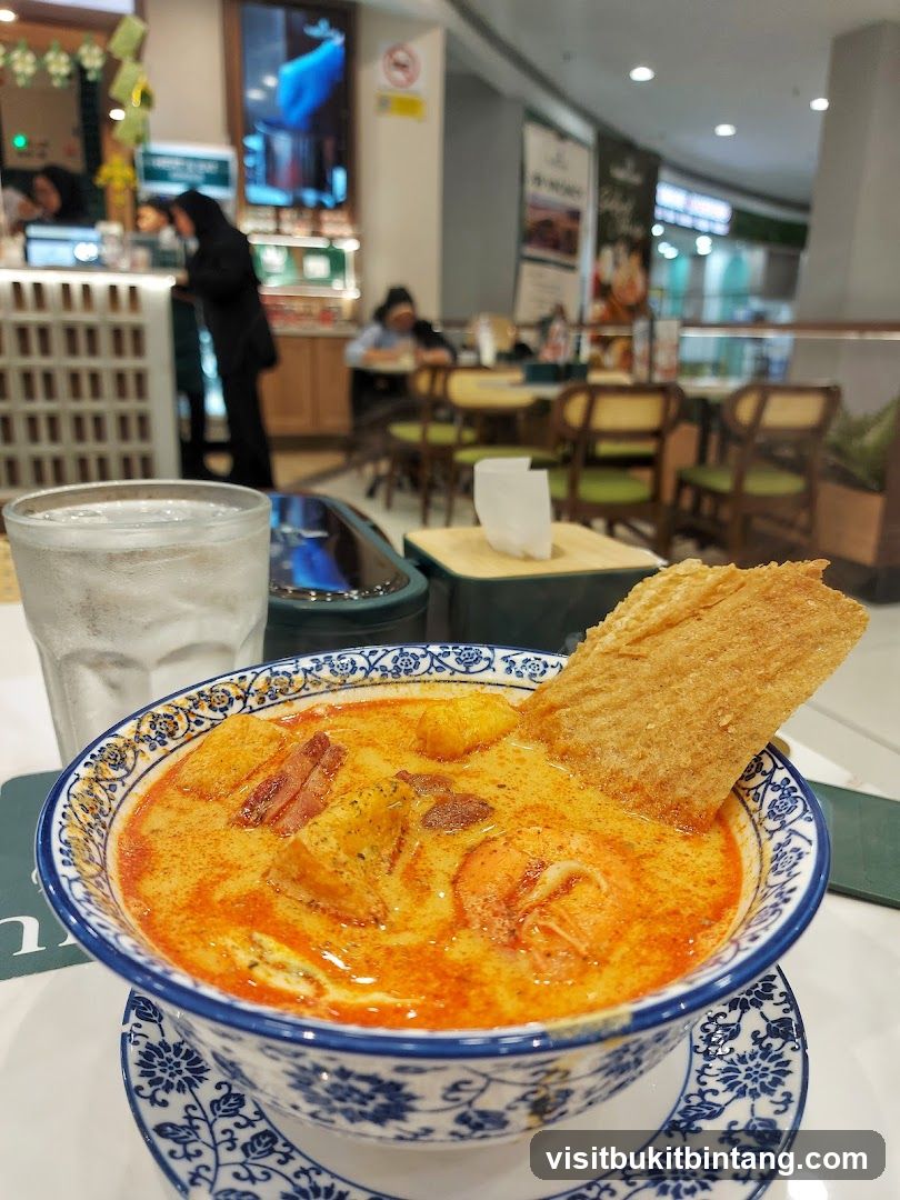 Laksa with a side of iced water