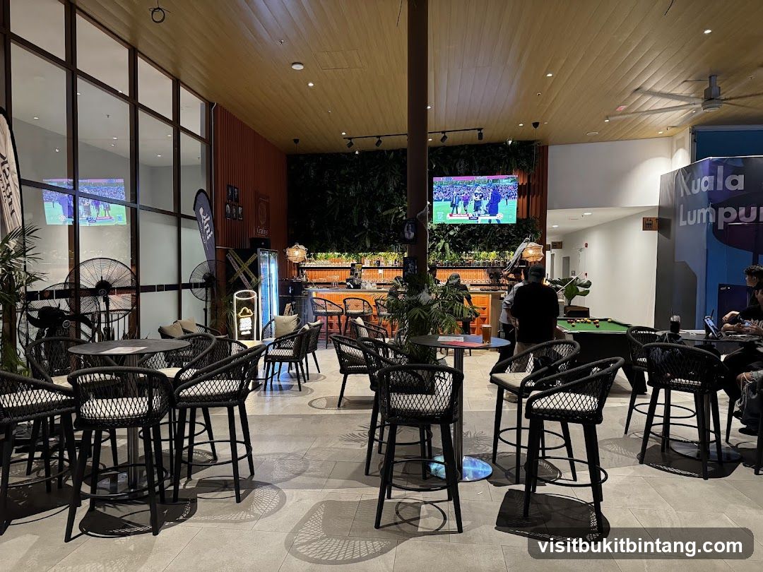 Bar with seating and pool table