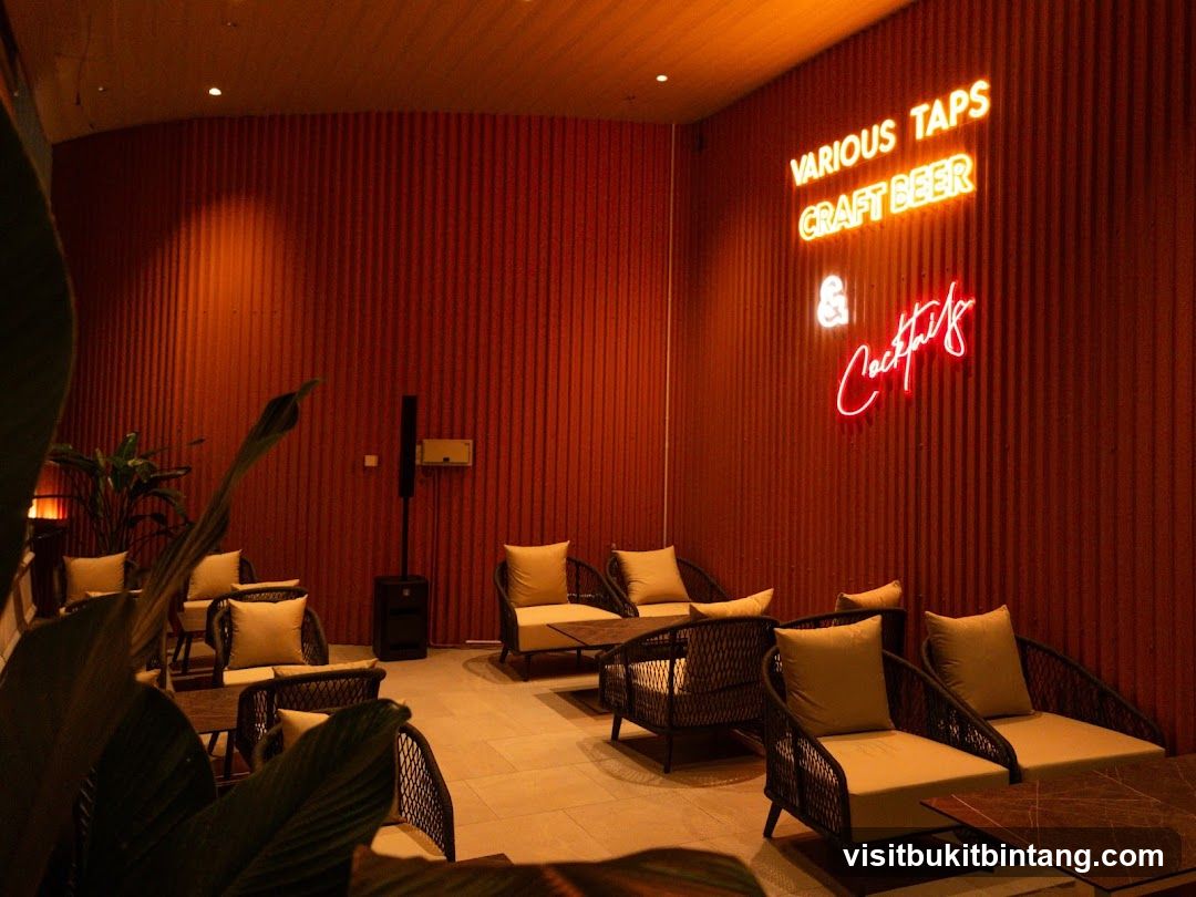 Bar Interior with Neon Signage