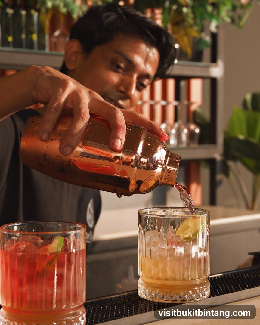 Bartender preparing cocktails