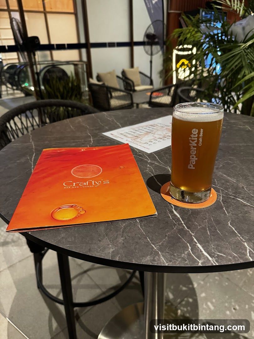 Crafty's Bar and Lounge Menu with Beer