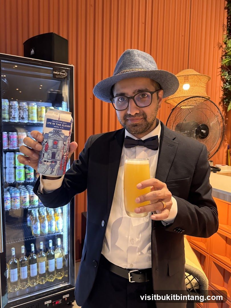 Man with Beer Can and Drink