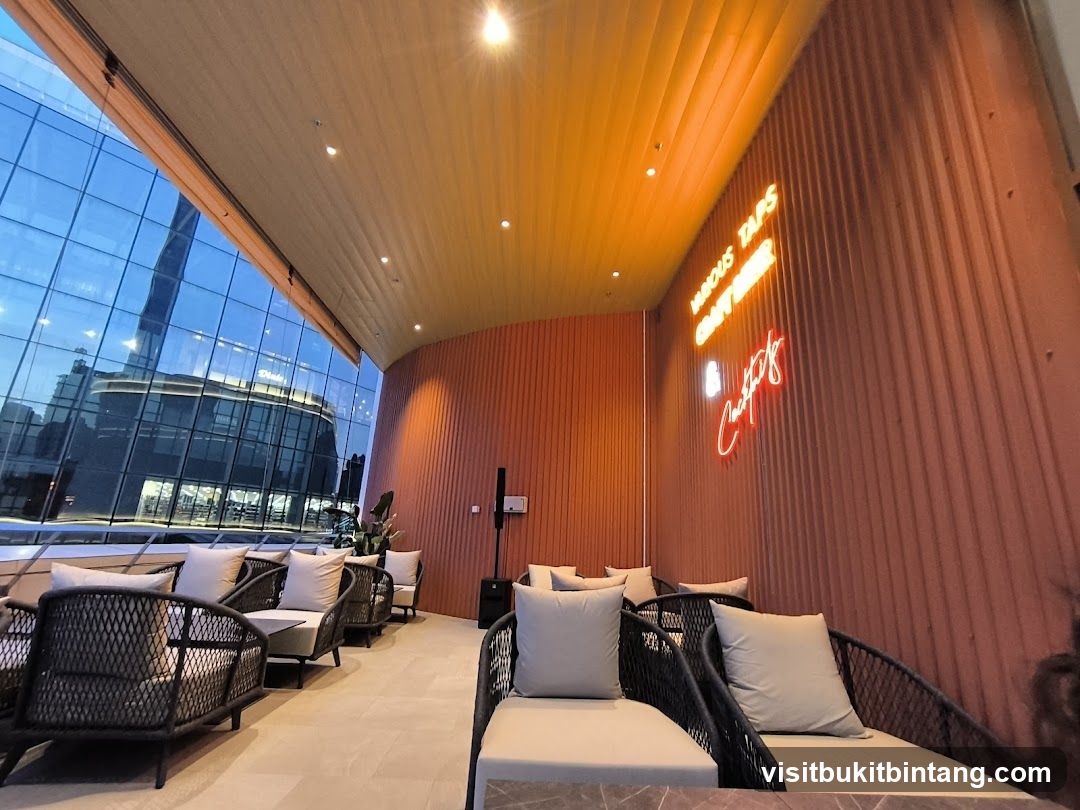 Modern Lounge Area with Neon Signage