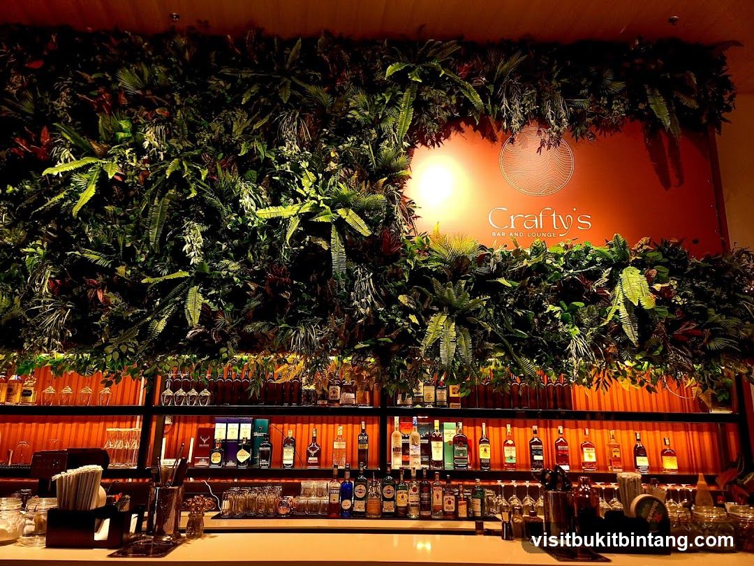 Bar Interior with Greenery and Bottles