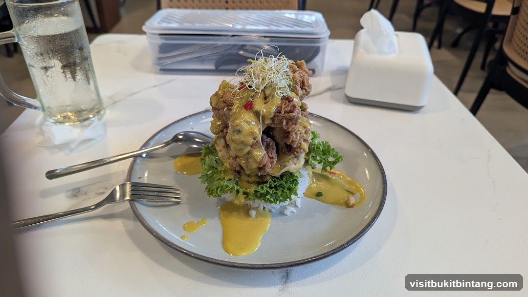 Salted Egg Fried Chicken with Rice