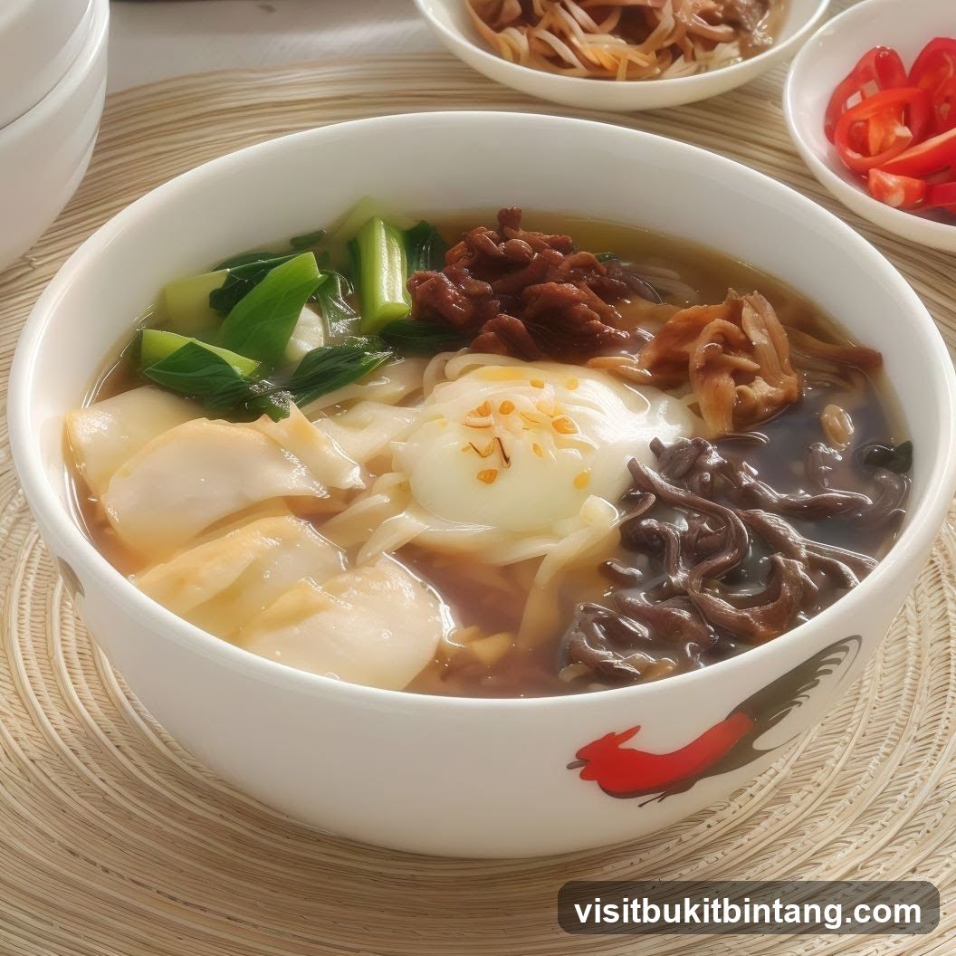 Noodle Soup with Egg and Vegetables