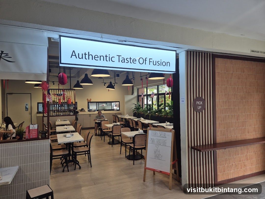Restaurant Interior with Signage