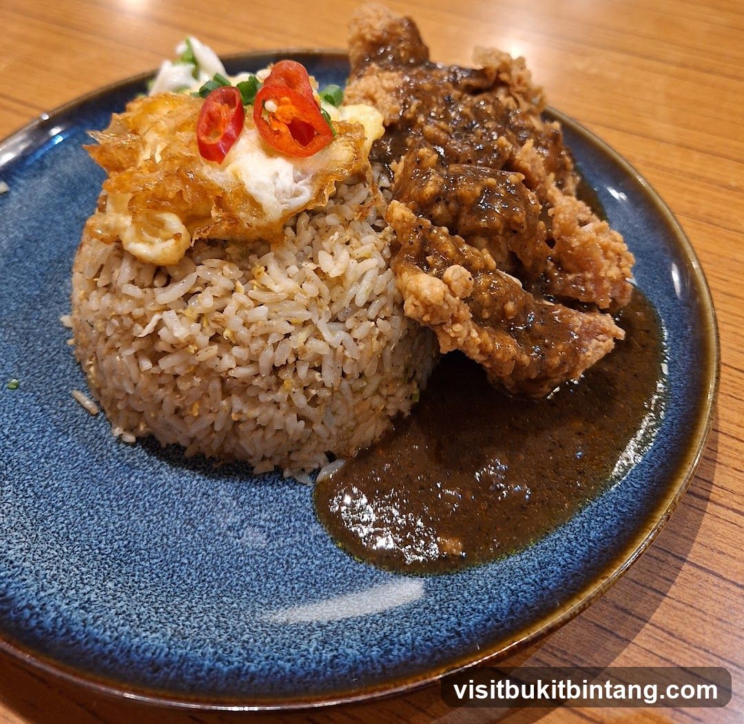 Fried Rice with Fried Chicken and Egg