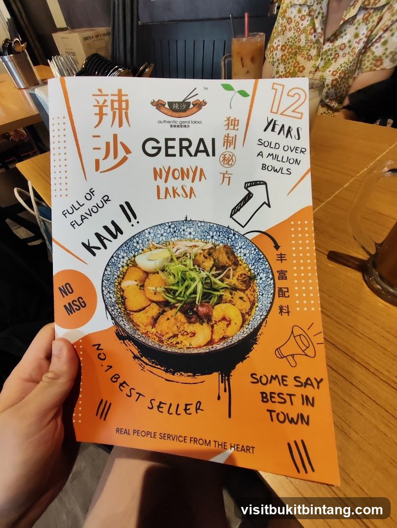 Gerai Nyoya Laksa Menu