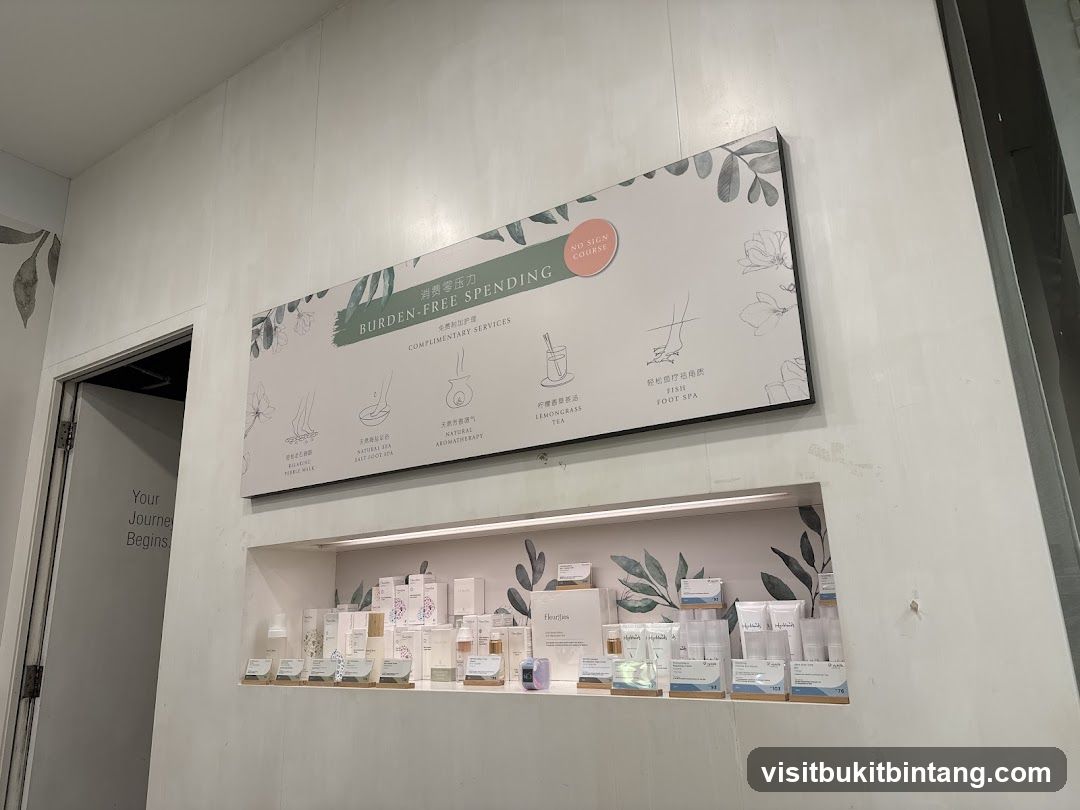 Spa Services and Products Display