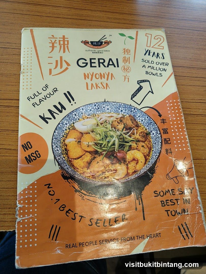 Gerai Nyoya Laksa Menu