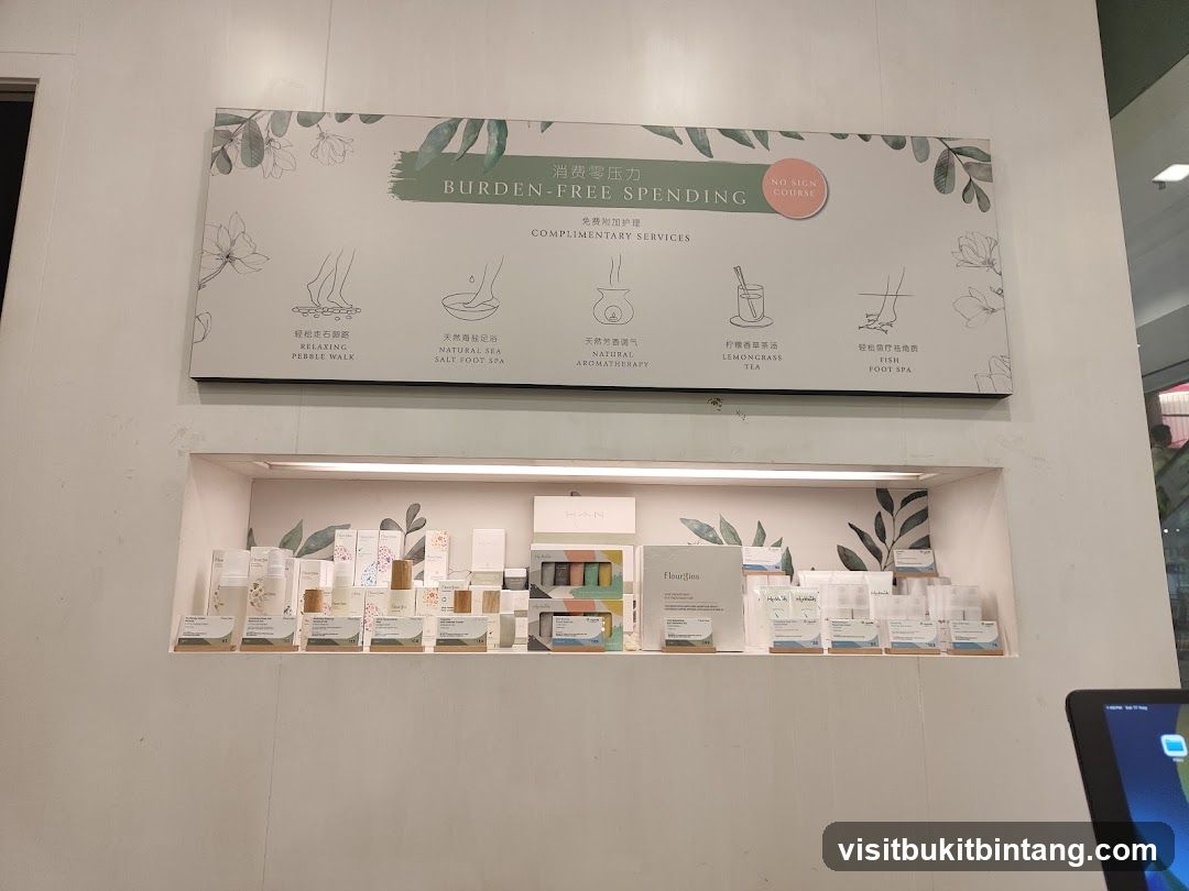 Complimentary Services Sign and Products