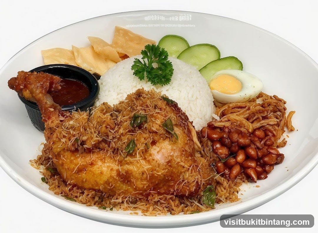 Nasi Lemak with Fried Chicken