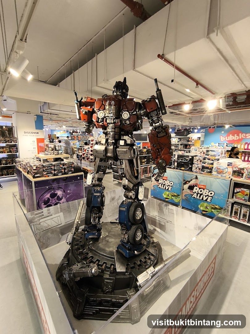 Optimus Prime Statue in Toy Store