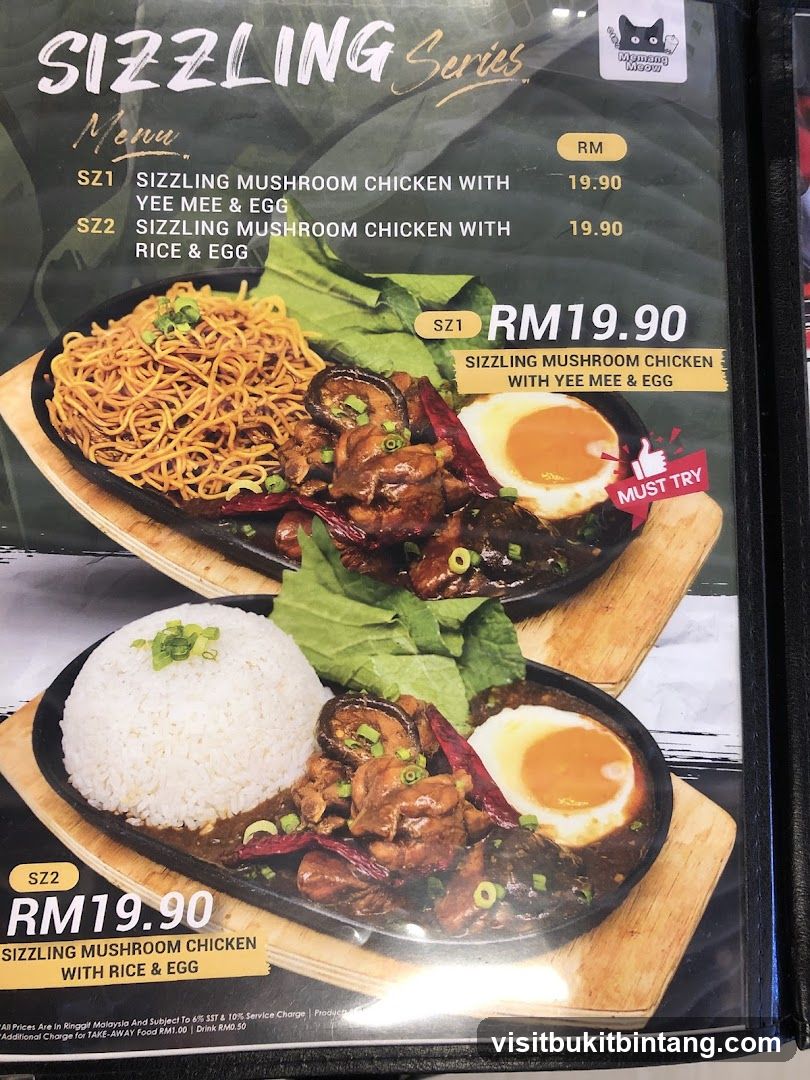 Sizzling Series Menu