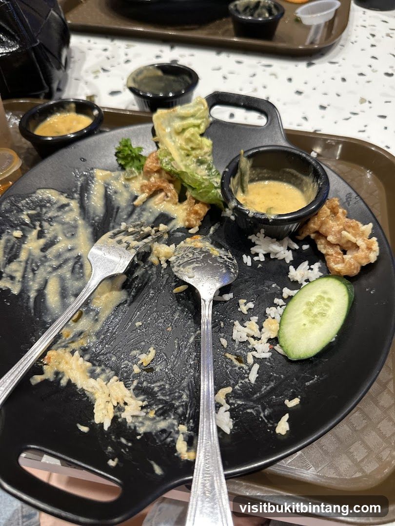 Messy Plate with Leftover Food