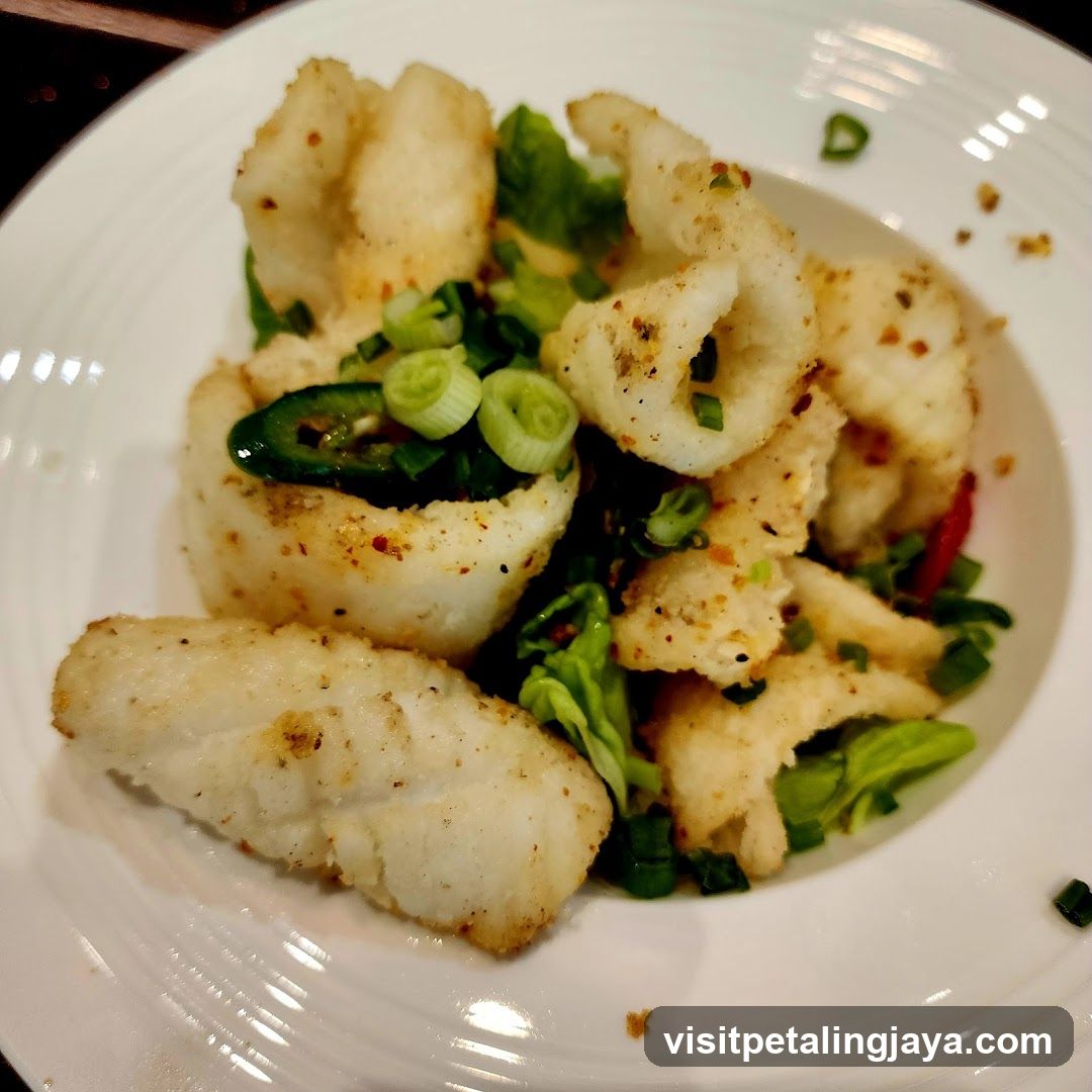 Fried Fish with Greens and Scallions