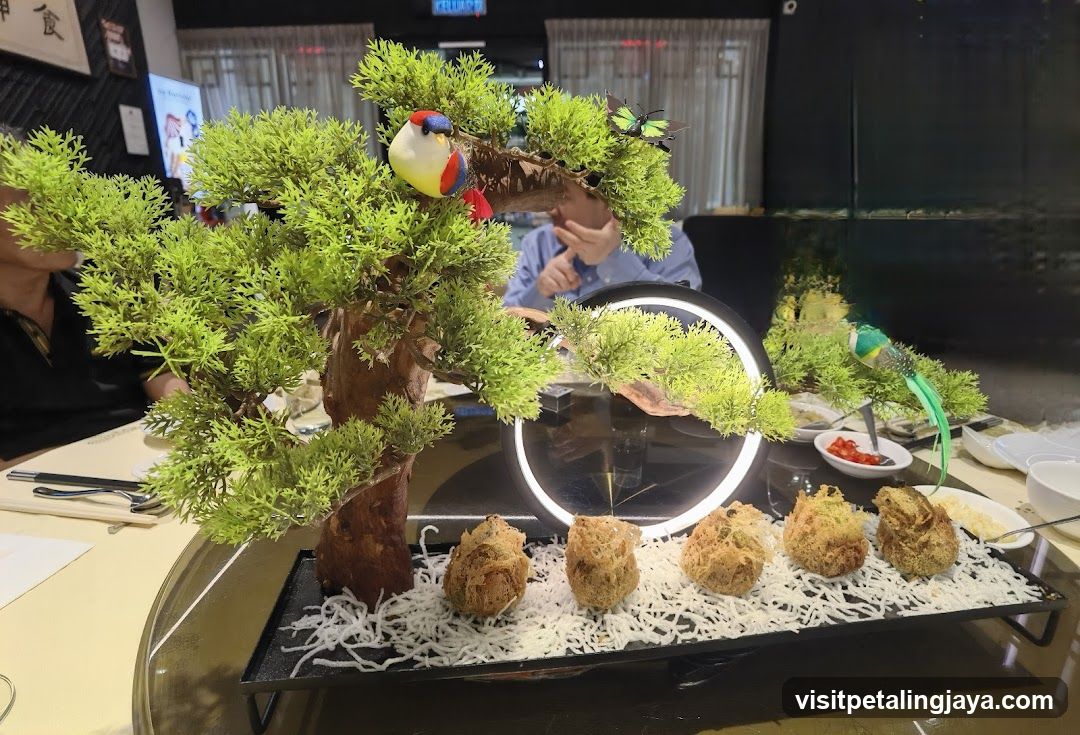 Bonsai Table Display with Food